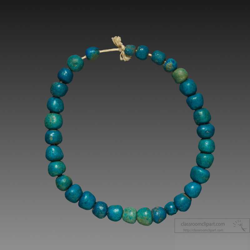 String of Bead Blue faience Egypt, Middle Kingdom