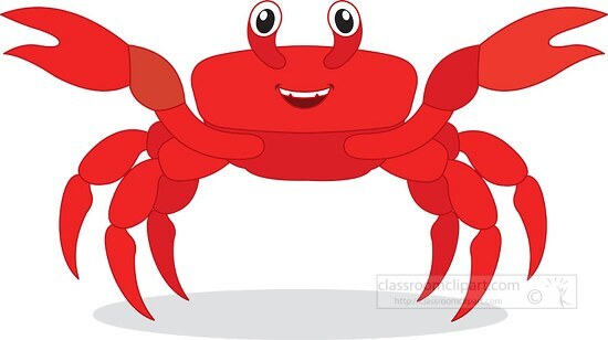 red cartoon crab sea animal clip art