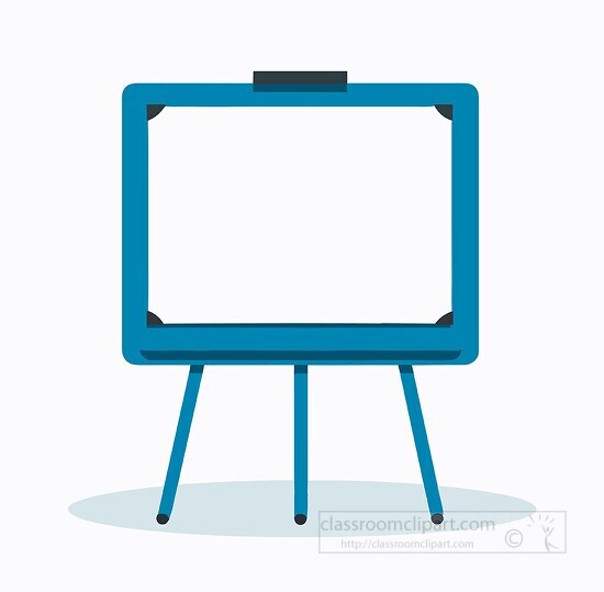 simple white board on a stand blue color