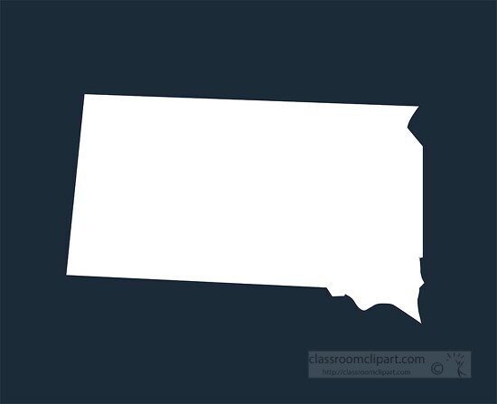 south dakota state map silhouette style clipart