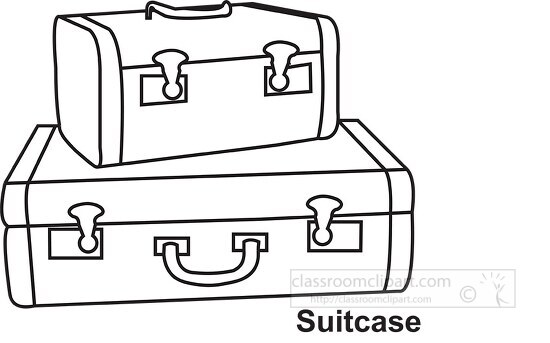 two suitcases black outline