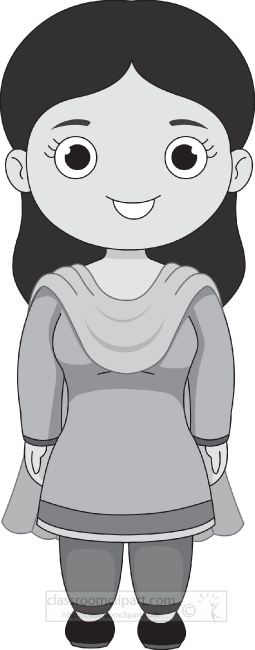 woman in pakistan costume pakistan asia gray color clipart