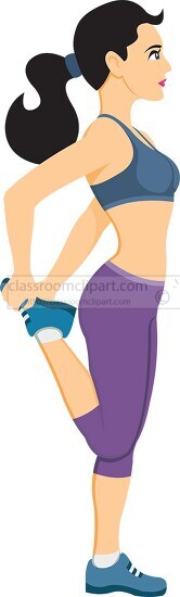 woman is doing stretching workout clipart