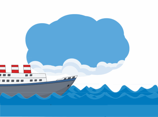 Transportation Animated Clipart: ship_in_ocean_animation_5C : Classroom