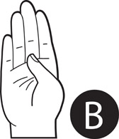 Sign Language Sign language letter b black