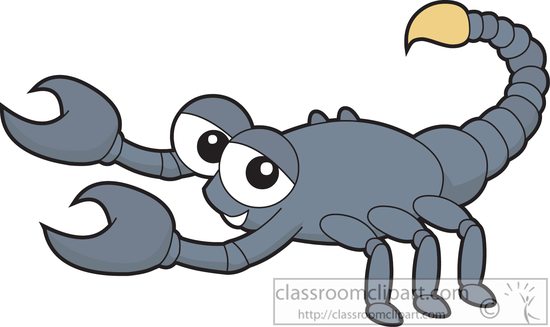 Arachnid Clipart : gray-scorpion-cartoon-clipart-577 : Classroom Clipart