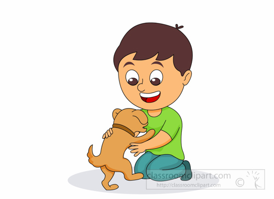 clipart boy and dog - photo #17