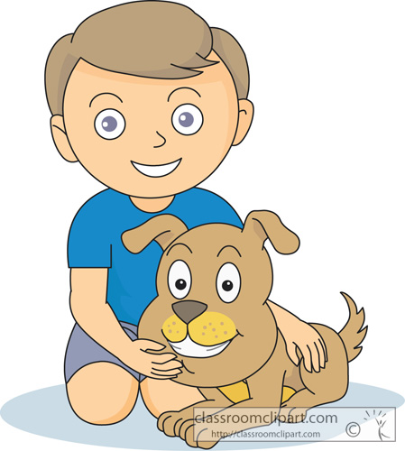 clipart boy and dog - photo #2