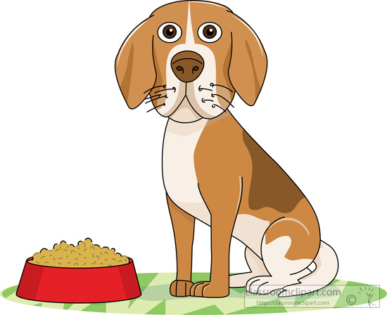 Dog Clipart : dog-sitting-near-red-dog-food-bowl-2 ...
