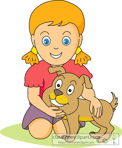 clip art of girl and dog - photo #7
