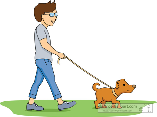 clipart man walking dog - photo #1