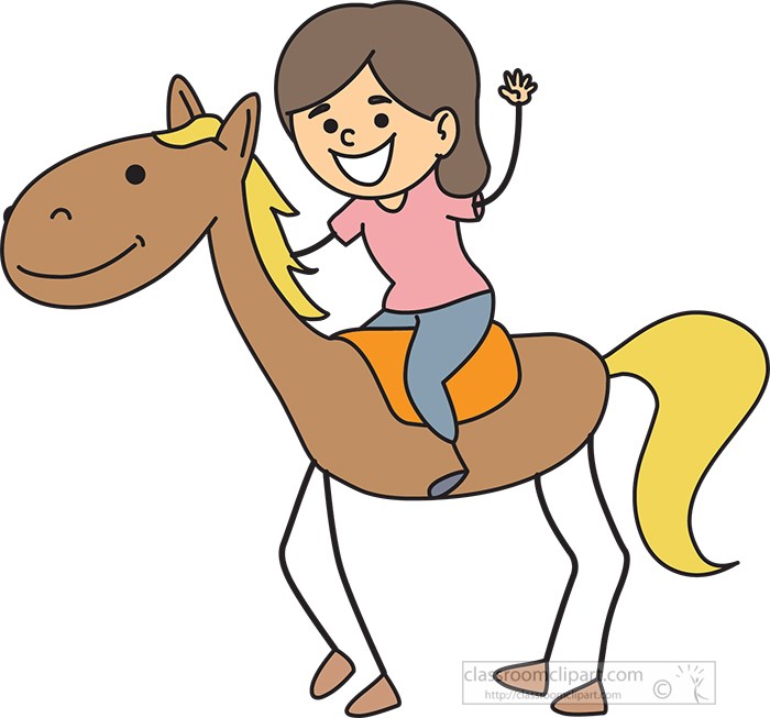 clip art girl riding horse - photo #40