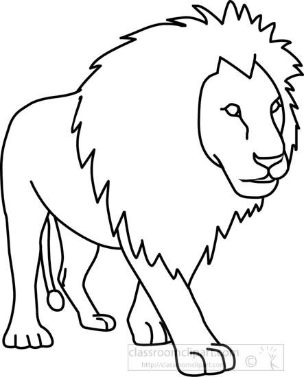Animals : lion_01A_outline : Classroom Clipart
