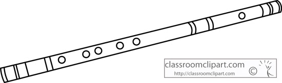 Music : flute_woodwind_instrument_213_outline : Classroom Clipart
