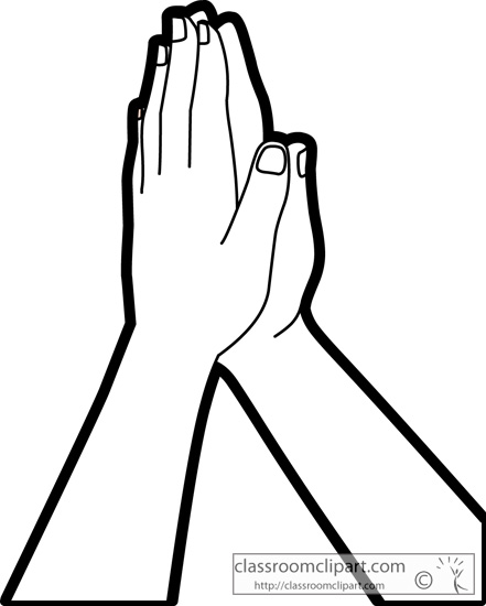 free clipart praying hands black and white - photo #36