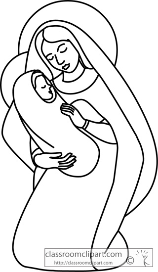 clipart of baby jesus and mary - photo #49