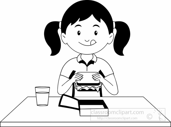 school girl clipart black and white - photo #40