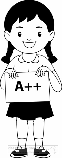school girl clipart black and white - photo #15