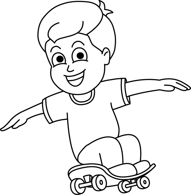 free black and white boy clipart - photo #21