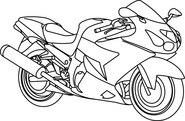 free motorcycle clipart black and white - photo #39
