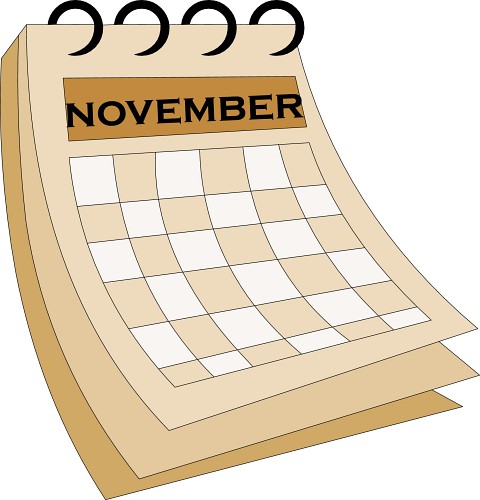 Calendar 07 November1 Classroom Clipart