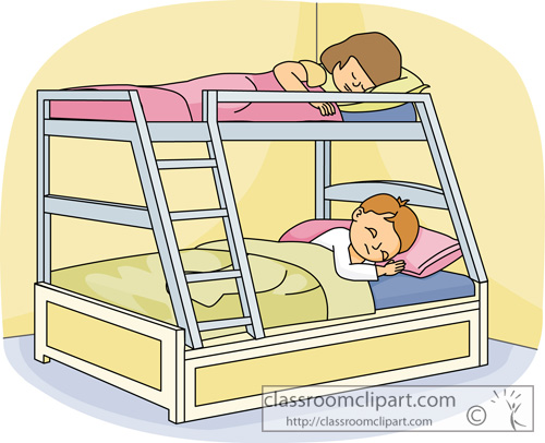 Children : kids_sleeping_in_a_bunk_bed : Classroom Clipart