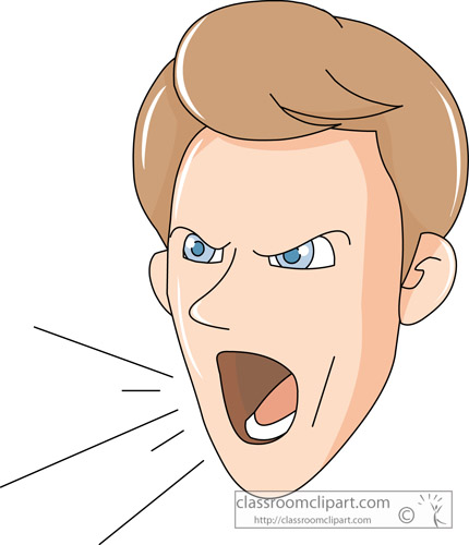 Facial Expressions : expression_shouting_29 : Classroom Clipart