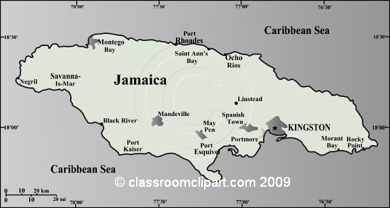 clipart map of jamaica - photo #12