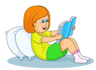 Girl Reading Book Relaxing...