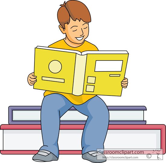 free clipart of a boy reading a book - photo #11