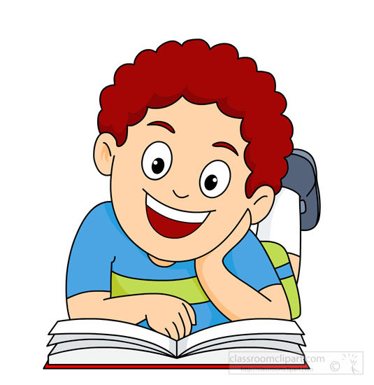 free clipart of a boy reading a book - photo #21
