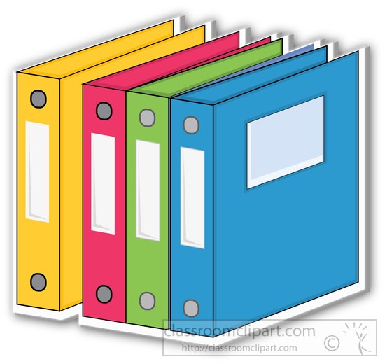 School Clipart School Three Ring Binder Many Colors Clipart 71522