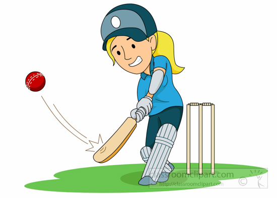 Cricket Clipart Clipart Girl Playing Cricket Swings Bat Clipart 6223