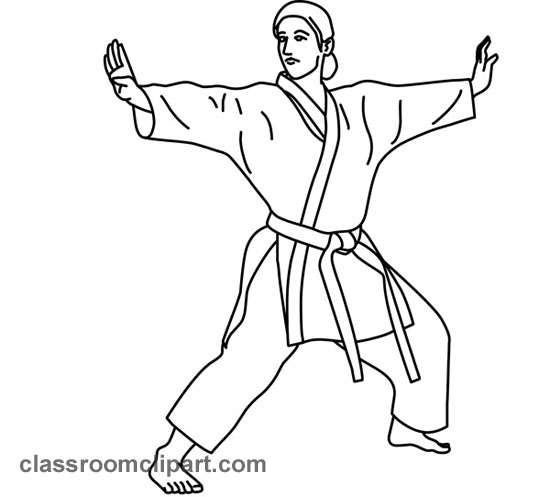 Karate Clipart : karate_01_outline : Classroom Clipart