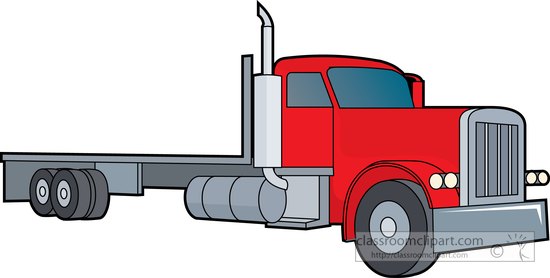 Download red-flat-bed-truck-clipart-8934