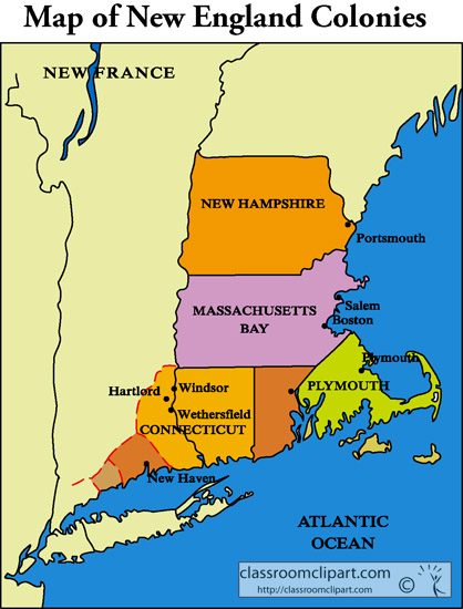 new england colonies map