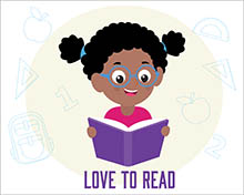 free school clipart student loves to read