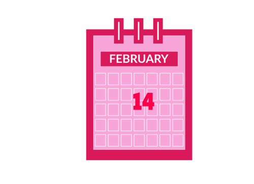 february valentines day calendar animated clipart