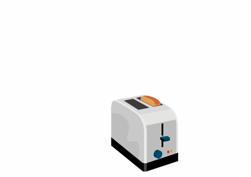 toaster with toast popping up animated clipart