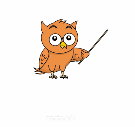 first day school owl animated clipart