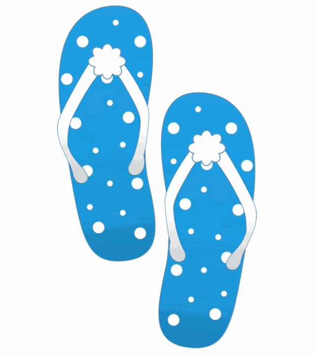 blue green summer sandals animation