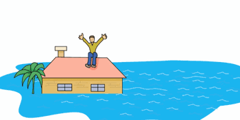Weather Animated Clipart-flooding house