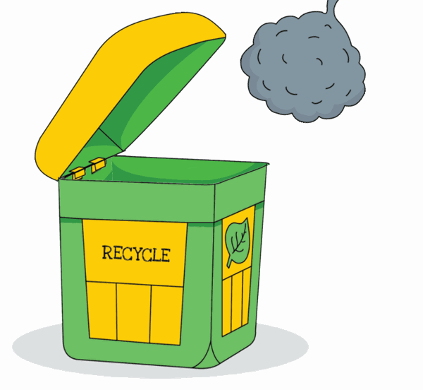 recycle trash can animated clipart