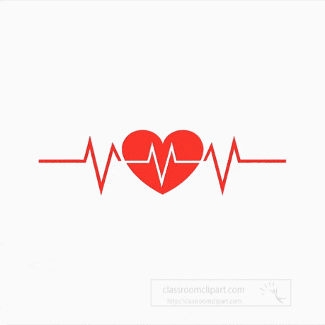 animated red heartbeat line with heart