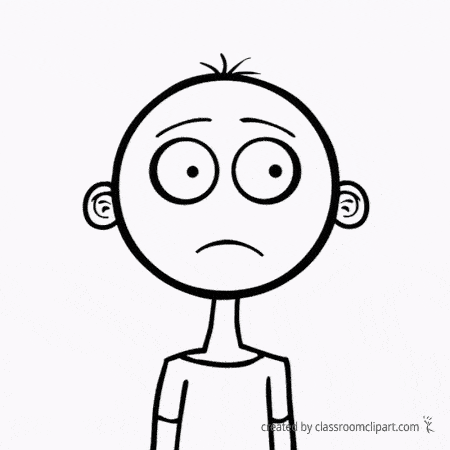 cartoon black outline boy smiling animation