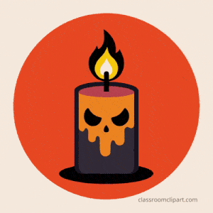 halloween scary candle animated gif