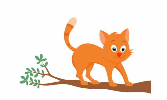 cat on tree animation