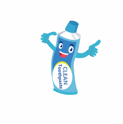 dental health toothpaste character animated clipart 1