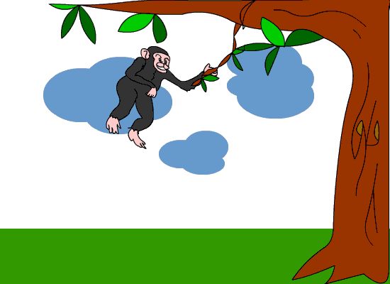 monkey swinging from a tree animated gif