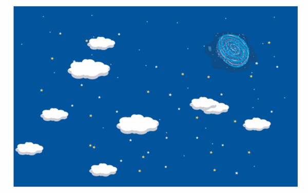 night sky stars animated clipart